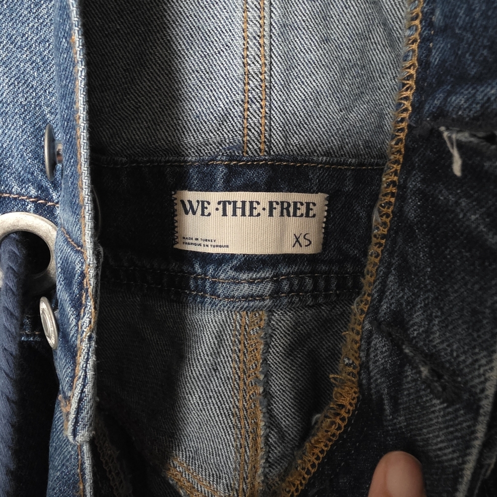FREE PEOPLE EDISON WIDE LEG COVERALL OVERALL BLUE JEANS SIZE XS‎ - Picture 8 of 11